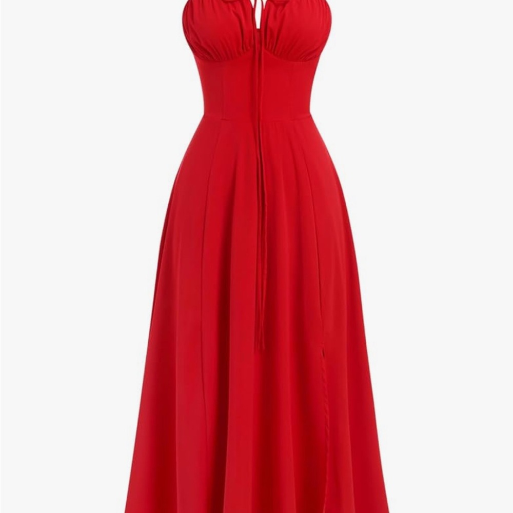 Red Sundress, Milkmaid, Maxi dress